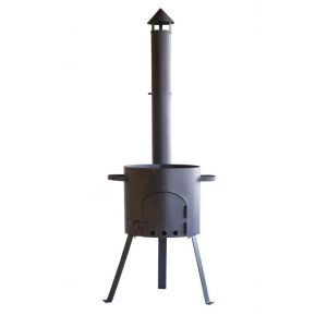 Печь сварная Д-400 с дверцей и трубой под казан