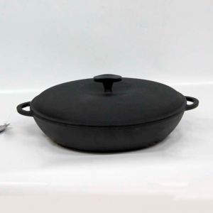 Сковорода жаровня Ситон чугунная 500х100 с крышкой