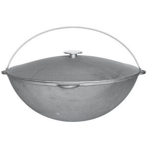 Казан татарский чугунный с дужкой и крышкой Биол 22 л